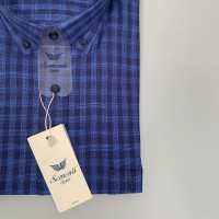 Рубашка в клетку Sementi мужская  , XL, Синий