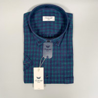 Рубашка в клетку Sementi мужская  , XL, Бирюзовый