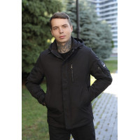 Куртка Bihor мужская демисезонная L–5XL (46–56), Турция, классическая,Черный, 4XL