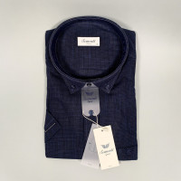 Рубашка мужская Bosetti с коротким рукавом S-XXL , S, Темно-синий