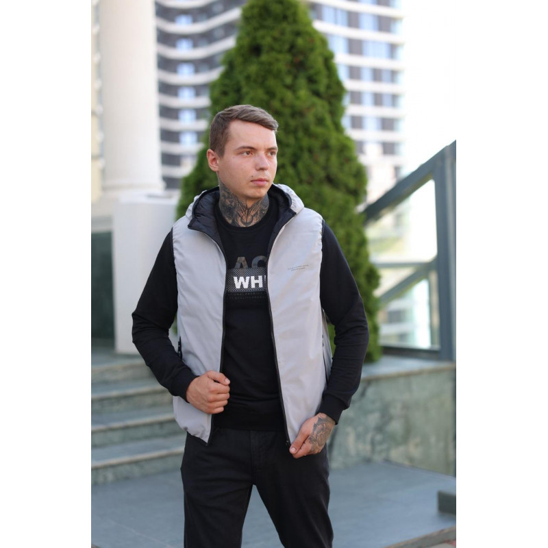 Жилет мужской Bihor двухсторонняя M-4XL , XXXL, Серый