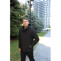 Мужская демисезонная куртка Bihor классическая с подкладкой, размеры 46–56, Турция,Черный, 4XL