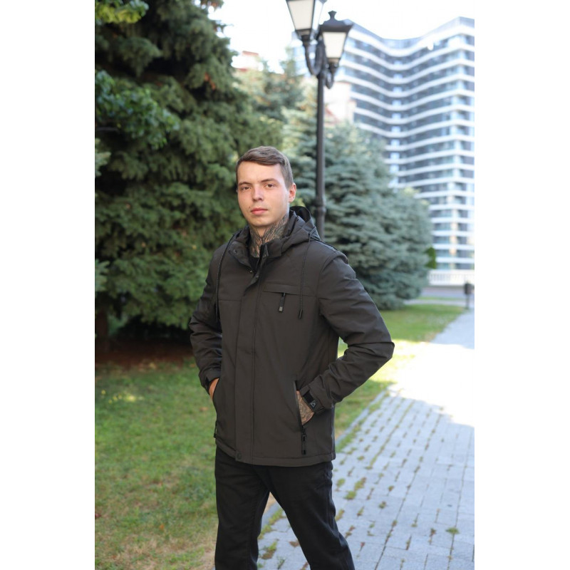 Мужская демисезонная куртка Bihor классическая с подкладкой, размеры 46–56, Турция,Серый, XXL