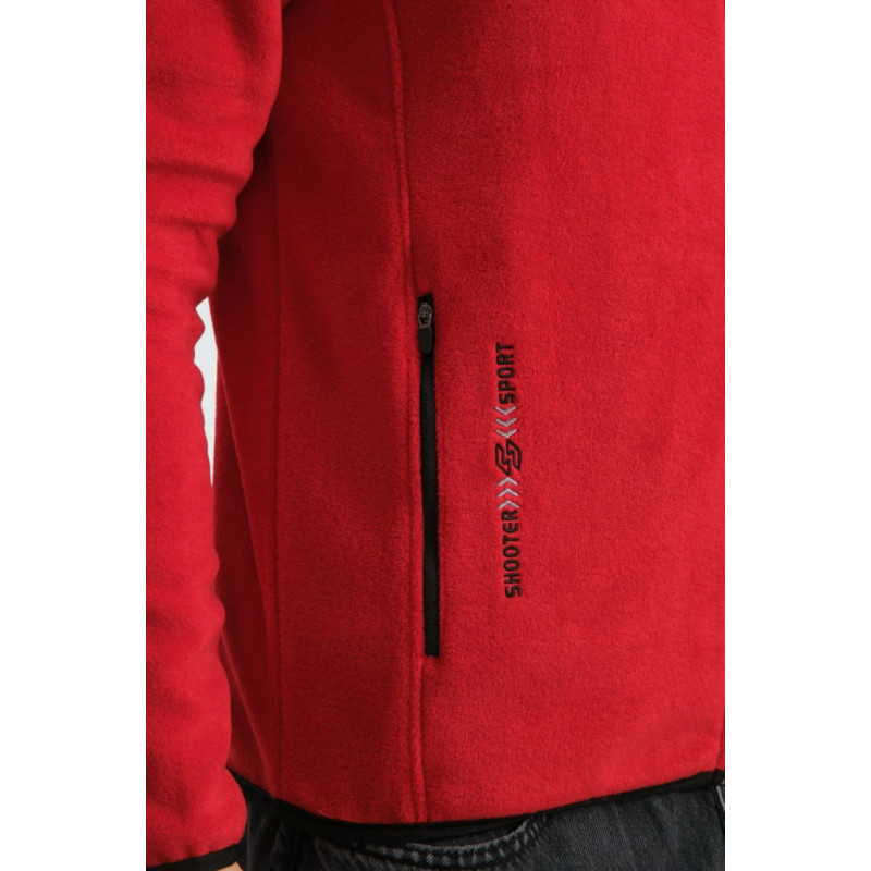 Флиска теплая зиппер Shooter мужская на молнии M-XXXL , XXL,  Красный