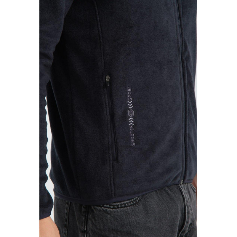 Флиска теплая зиппер Shooter мужская на молнии M-XXXL , XXXL,  Темно-синий