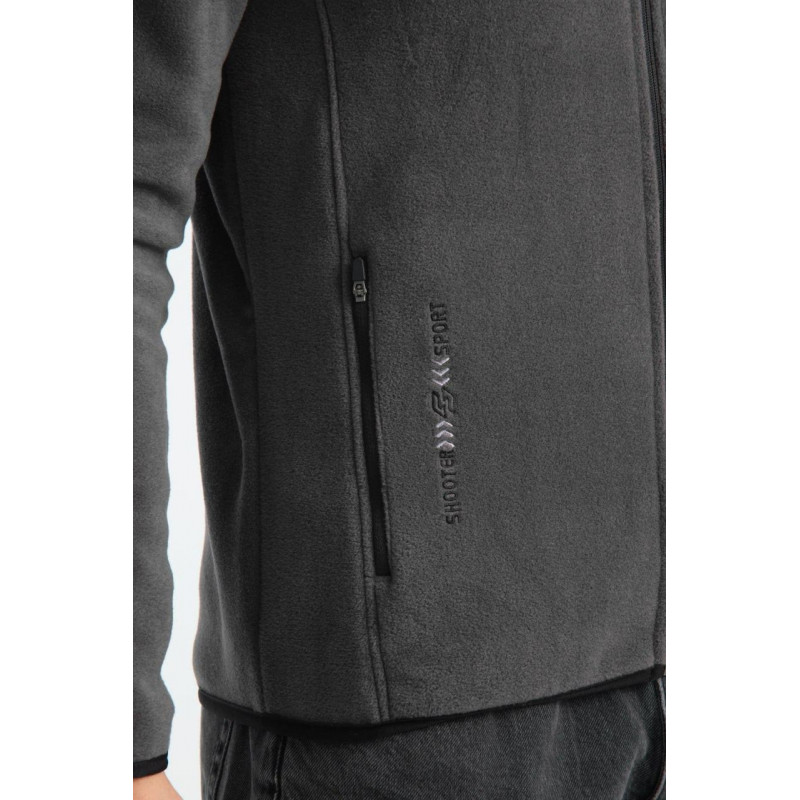 Флиска теплая зиппер Shooter мужская на молнии M-XXXL , XXXL,  Темно-серый