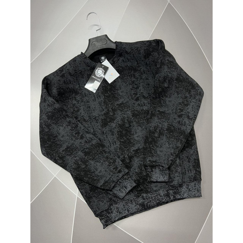 Світшот Оверсайз теплий Black Lion чоловічий ТайДай варенка S-XXL , XXL, Сірий