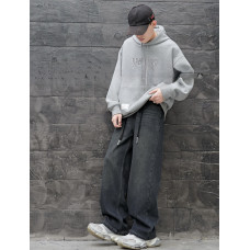 Джинси Alder баггі теплі широкі для хлопчика 10-15 років скейтери на флісі, Синій 152