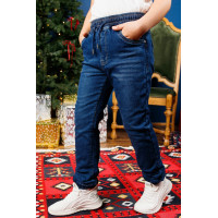 Джинсы Buddy Boy теплые на флисе для мальчика 7-14 лет , Синий 158