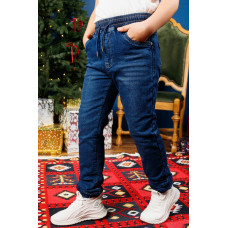 Джинсы Buddy Boy теплые на флисе для мальчика 7-14 лет , Синий 158