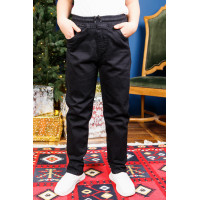 Джинсы Altun мом для мальчика 10-16 лет флис теплые с резинкой на поясе , Черный 170