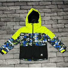 Термокуртка зимова JPEUDESIGN для хлопчика 6-10 років, Салатовий, 140