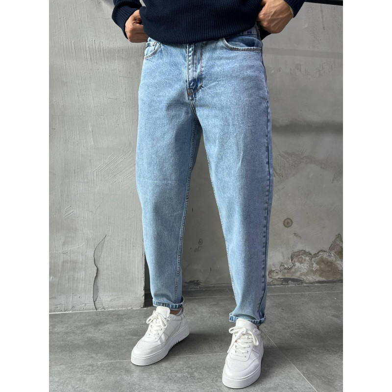 Джинсы Difransel мом мужские без стретча 100% коттон , 34,  Серый