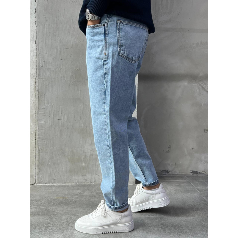 Джинсы Difransel мом мужские без стретча 100% коттон , 34,  Голубой