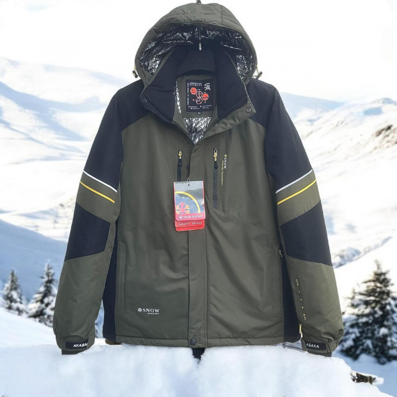 Термокуртка зимняя Snow мужская XXL-8XL большие размеры , Хаки,XXXL