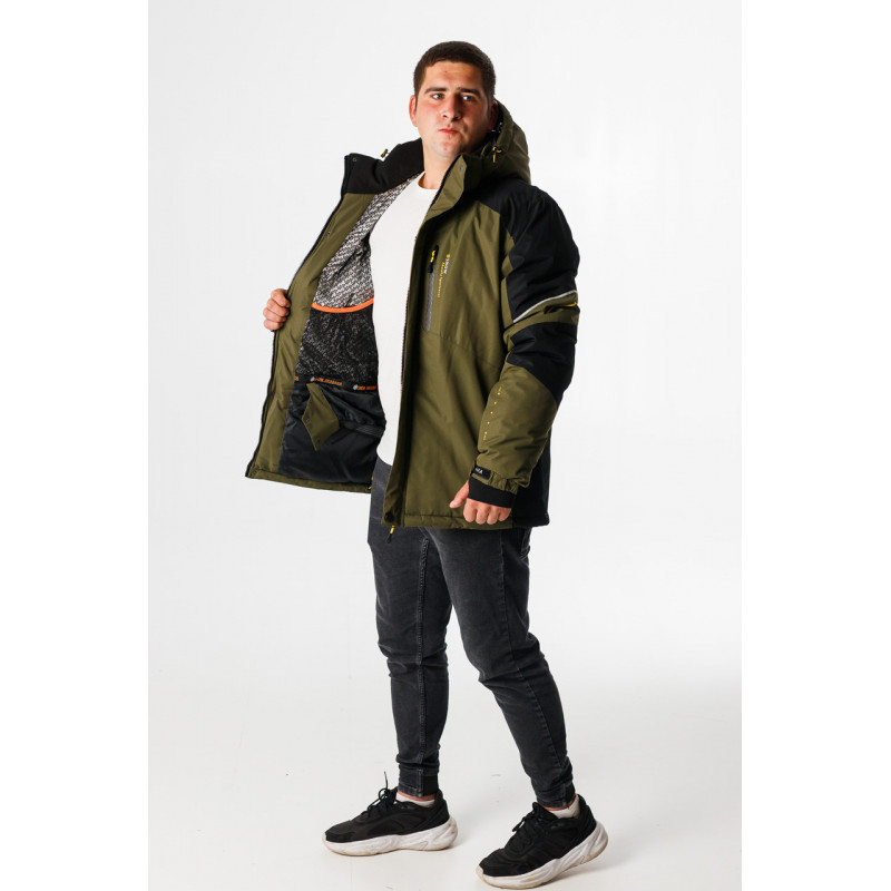 Термокуртка зимняя Snow мужская XXL-8XL большие размеры , Хаки,XXL