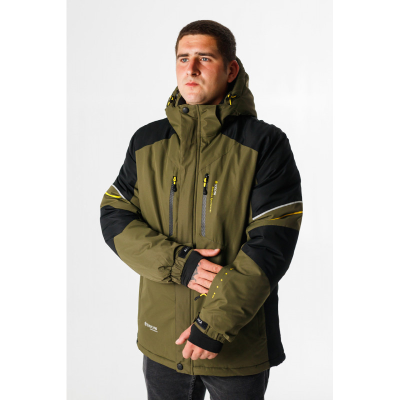 Термокуртка зимняя Snow мужская XXL-8XL большие размеры , Хаки,4XL