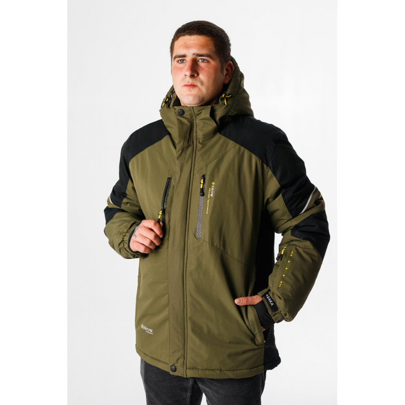Термокуртка зимняя Snow мужская XXL-8XL большие размеры , Хаки,4XL