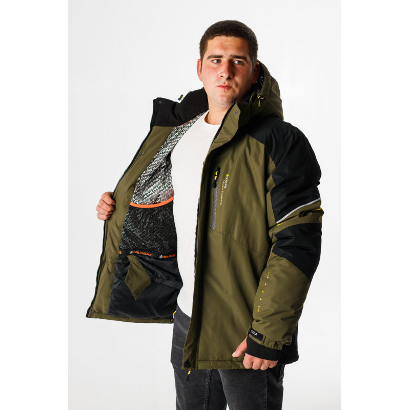 Термокуртка зимняя Snow мужская XXL-8XL большие размеры , Хаки,5XL