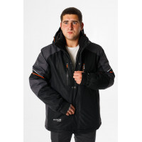 Термокуртка зимняя Snow мужская XXL-8XL большие размеры , Черный,4XL