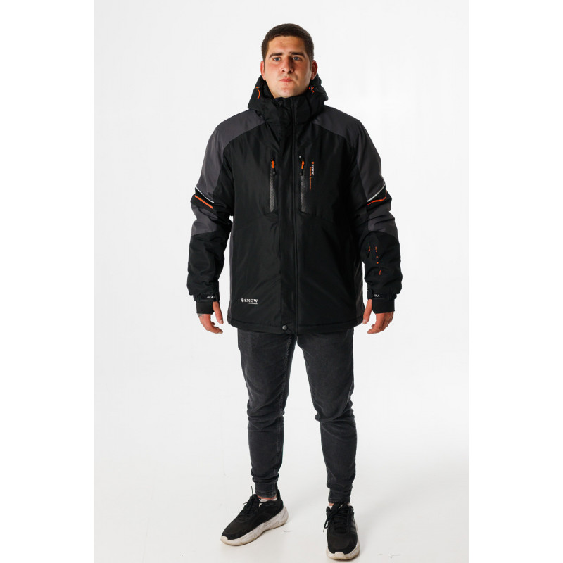 Термокуртка зимняя Snow мужская XXL-8XL большие размеры , Черный,4XL