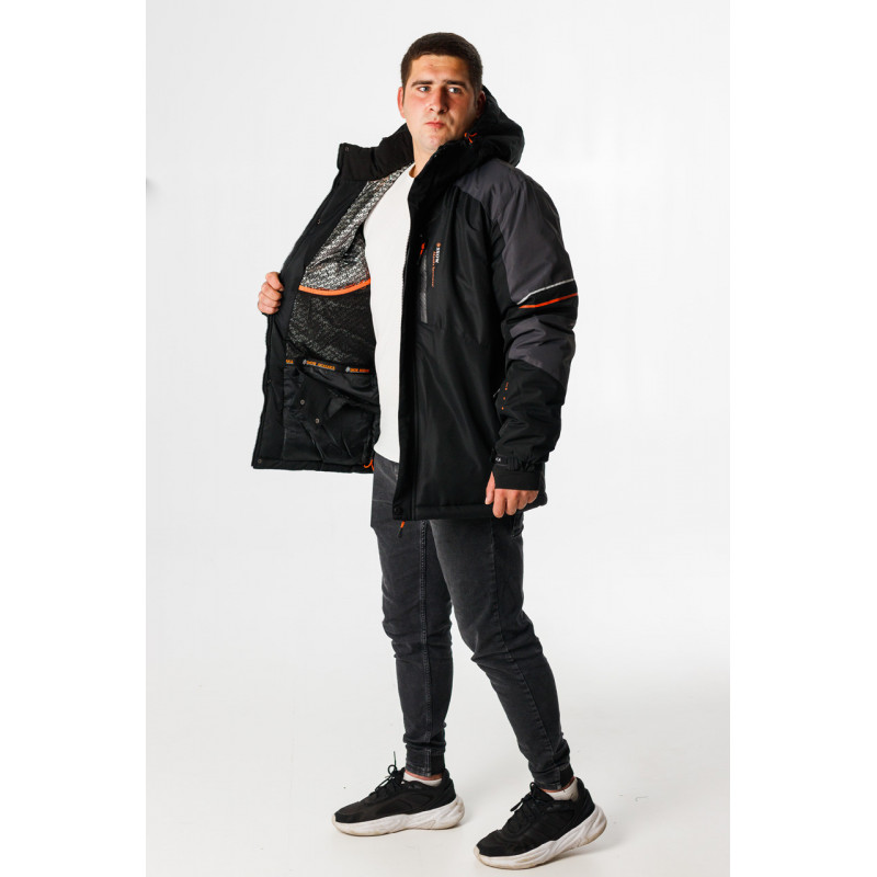 Термокуртка зимняя Snow мужская XXL-8XL большие размеры , Черный,XXXL