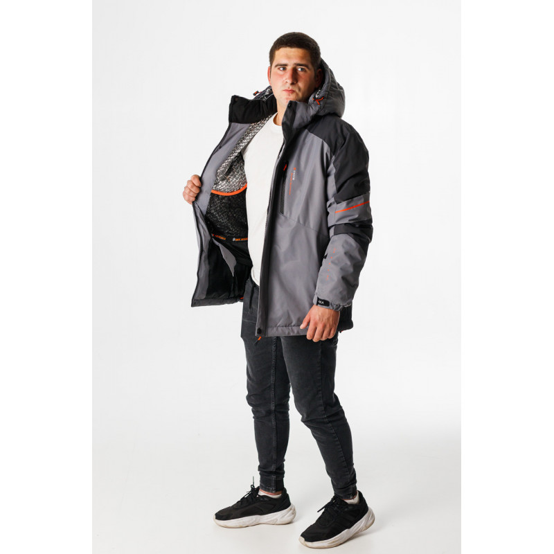 Термокуртка зимняя Snow мужская XXL-8XL большие размеры , Серый,7XL