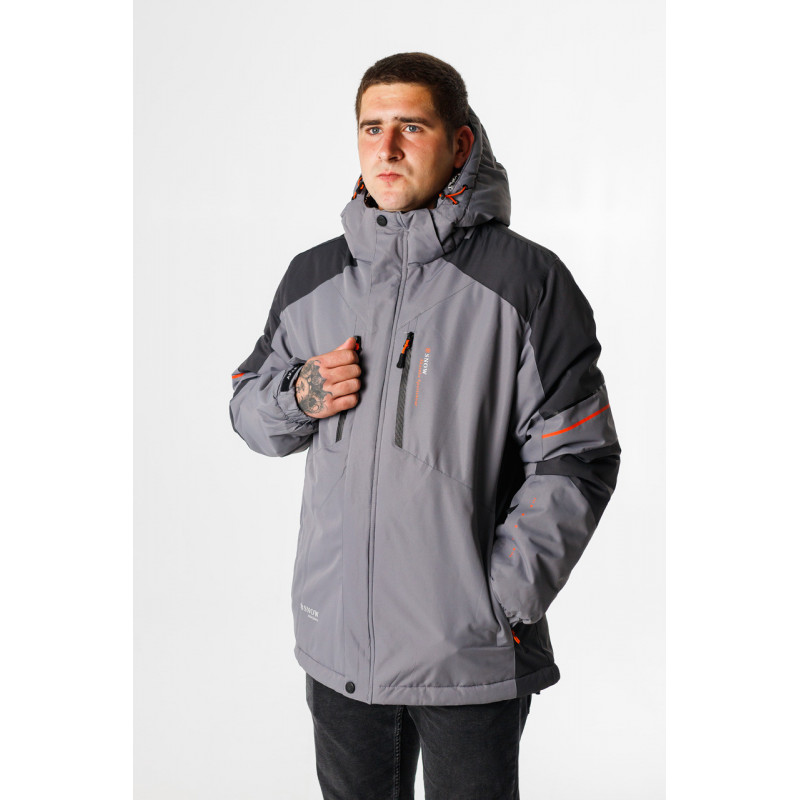 Термокуртка зимняя Snow мужская XXL-8XL большие размеры , Серый,7XL