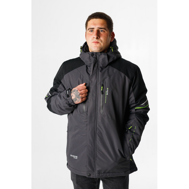 Термокуртка зимняя Snow мужская XXL-8XL большие размеры , Графит,5XL
