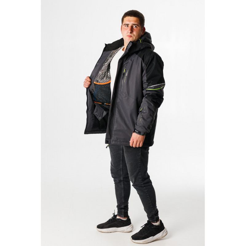 Термокуртка зимняя Snow мужская XXL-8XL большие размеры , Графит,6XL