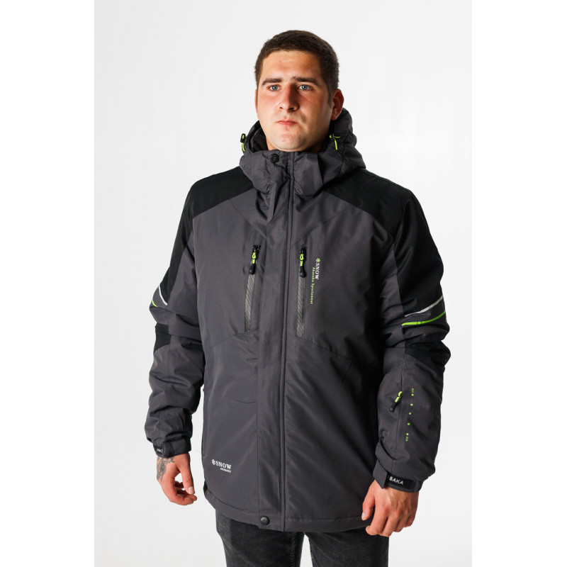Термокуртка зимняя Snow мужская XXL-8XL большие размеры , Графит,6XL