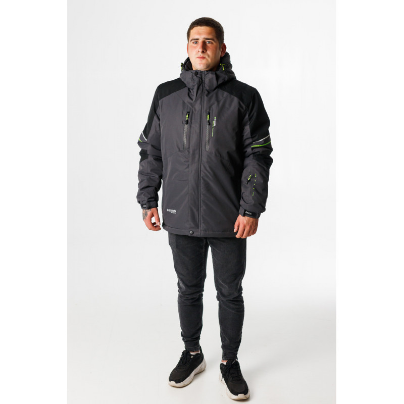 Термокуртка зимняя Snow мужская XXL-8XL большие размеры , Графит,7XL