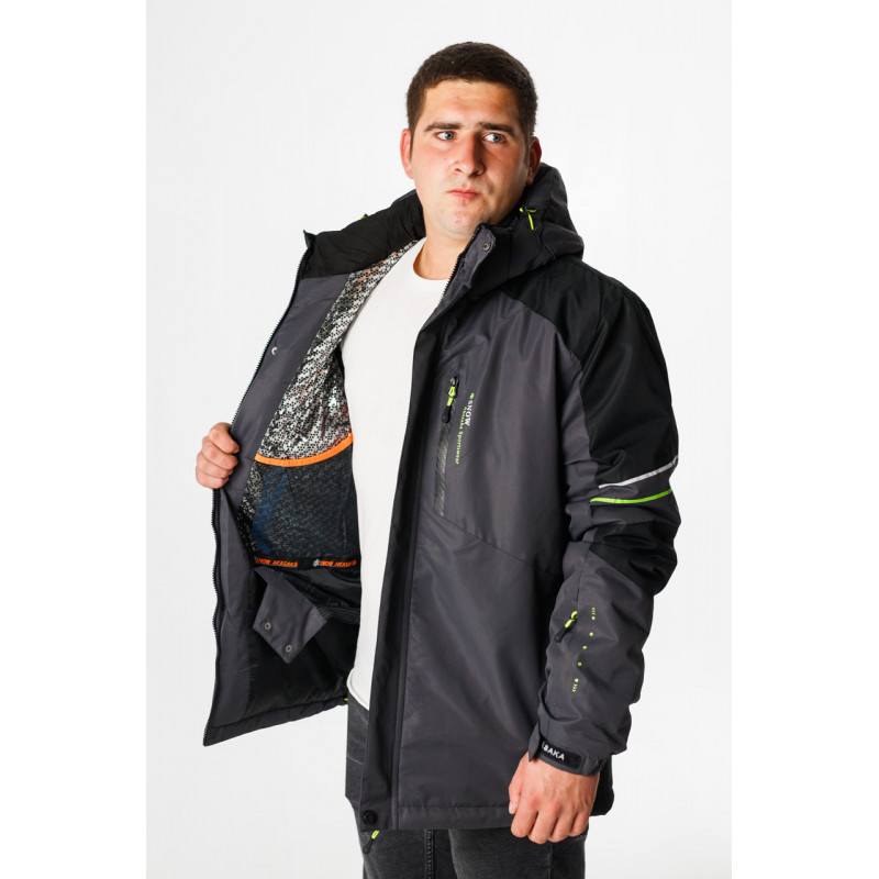 Термокуртка зимняя Snow мужская XXL-8XL большие размеры , Графит,8XL