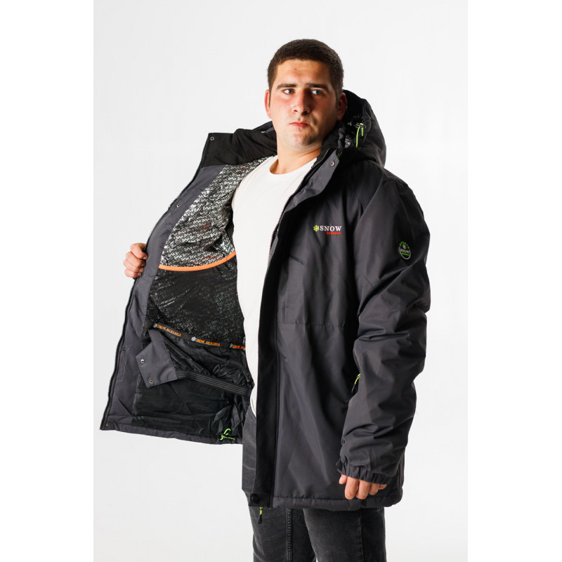 Куртка зимняя термо Snow мужская XXL-8XL большие размеры , Серый,XXL