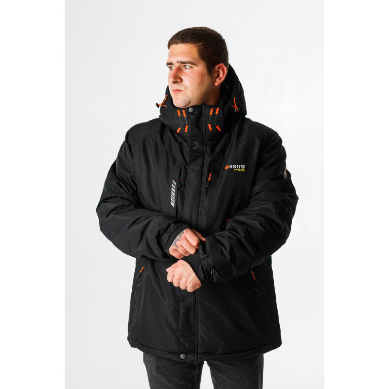 Куртка зимняя термо Snow мужская XXL-8XL большие размеры , Черный,8XL