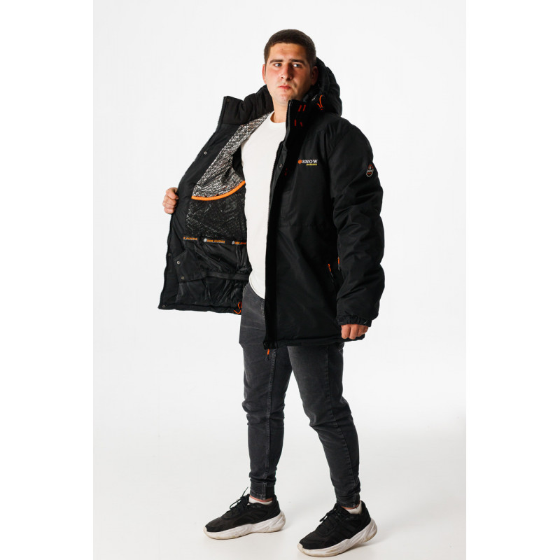Куртка зимняя термо Snow мужская XXL-8XL большие размеры , Черный,7XL