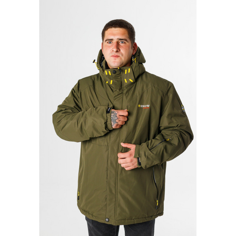 Куртка зимняя термо Snow мужская XXL-8XL большие размеры , Хаки,7XL