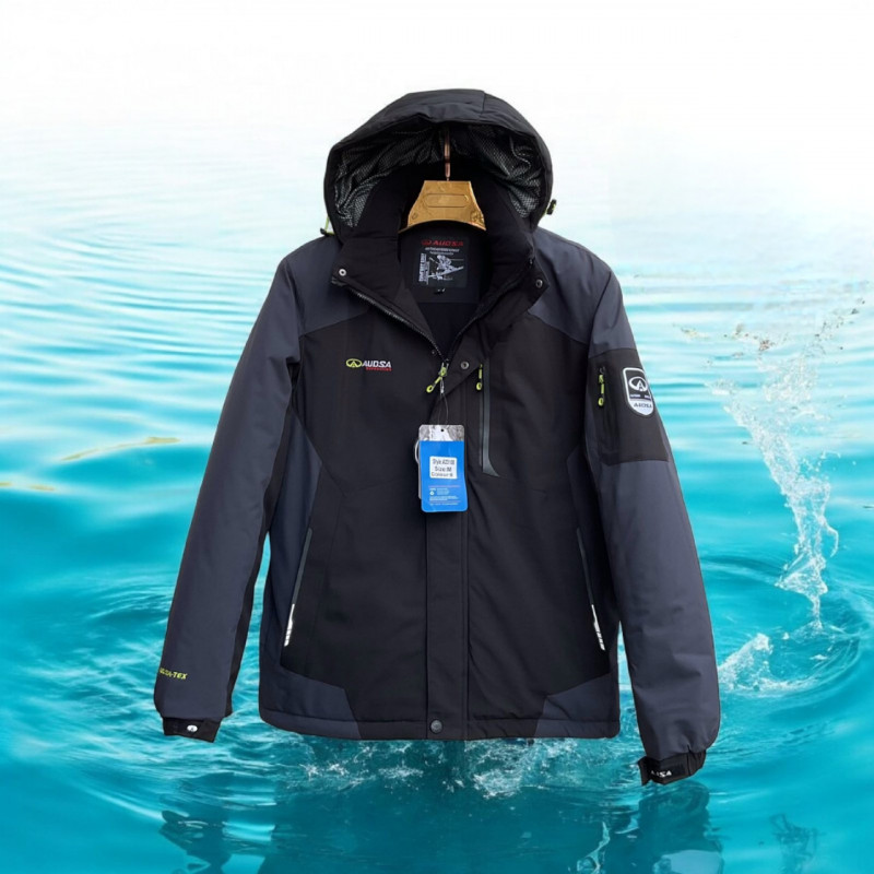 Термокуртка зимняя Audsa мужская M-XXXL , Черный,XXXL