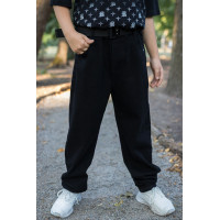 Джинсы Alder мом теплые широкие для мальчика 11-17 лет  на флисе , Черный 146