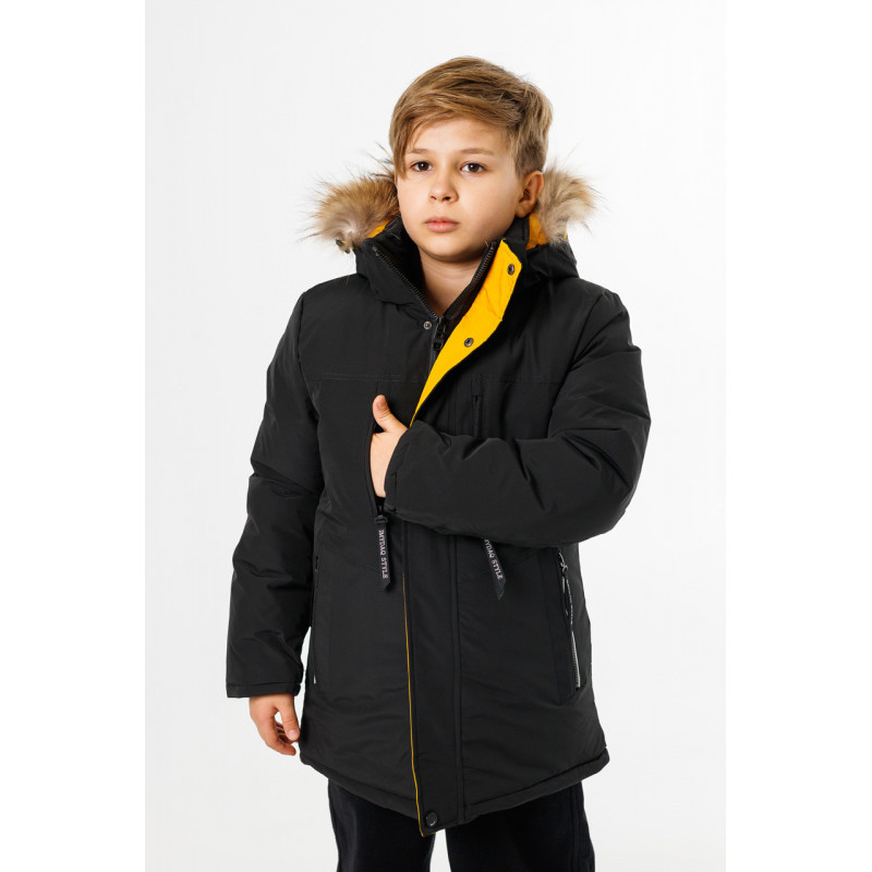Куртка зимняя Imydaq Style для мальчика 10-15 лет , Графит, 140