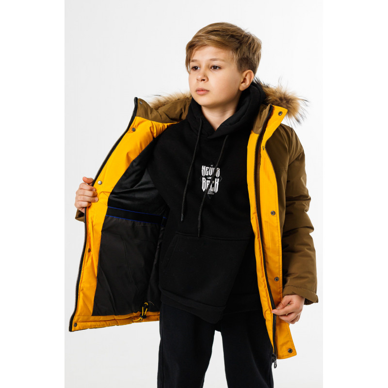 Куртка зимняя Imydaq Style для мальчика 10-15 лет арт.2190, Горчичный, 158