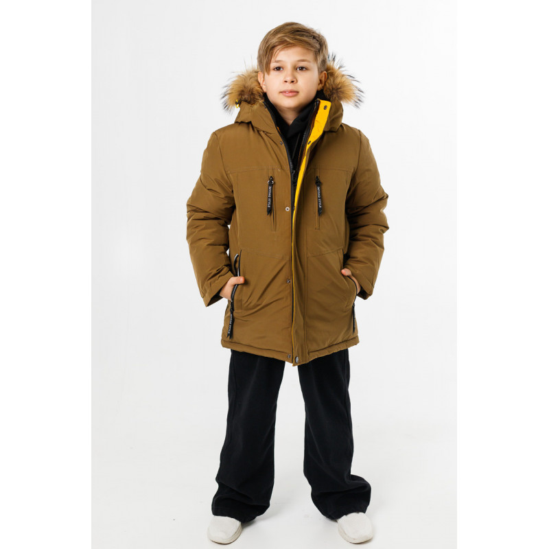 Куртка зимняя Imydaq Style для мальчика 10-15 лет арт.2190, Горчичный, 158
