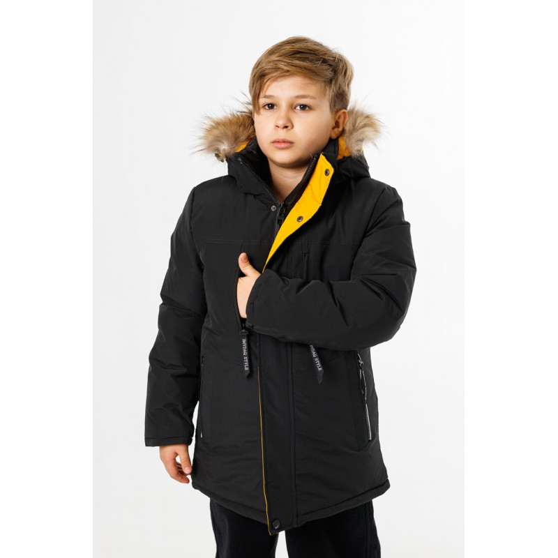 Куртка зимняя Imydaq Style для мальчика 10-15 лет арт.2190, Черный, 164