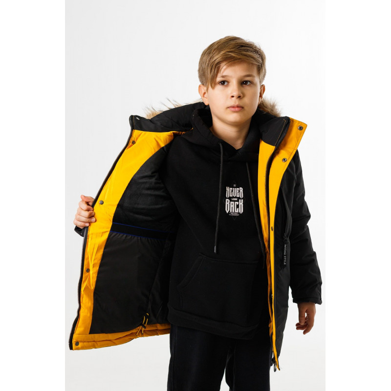 Куртка зимняя Imydaq Style для мальчика 10-15 лет арт.2190, Черный, 164