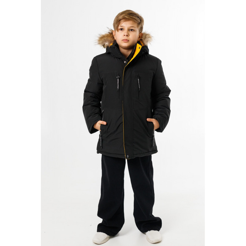 Куртка зимняя Imydaq Style для мальчика 10-15 лет арт.2190, Черный, 164