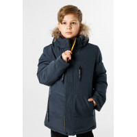 Куртка зимняя Imydaq Style для мальчика 10-15 лет , Графит, 140