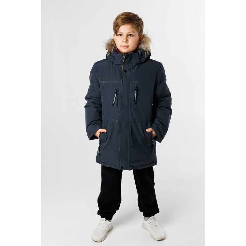 Куртка зимняя Imydaq Style для мальчика 10-15 лет , Графит, 140