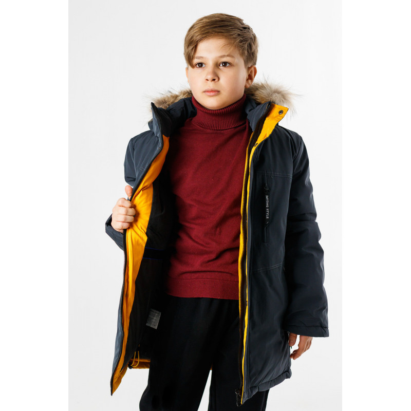 Куртка зимняя Imydaq Style для мальчика 10-15 лет , Графит, 140