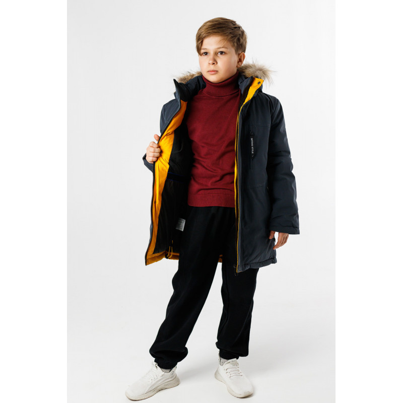 Куртка зимняя Imydaq Style для мальчика 10-15 лет , Графит, 140