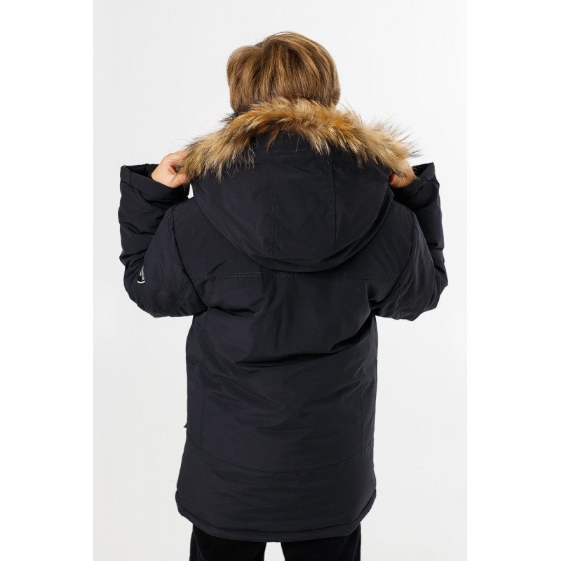 Куртка зимняя Imydaq Style теплая для мальчика 10-15 лет , Темно-синий, 164